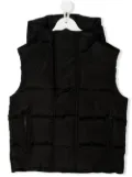 DSQUARED2 KIDS rear-logo hooded puffer vest - Black