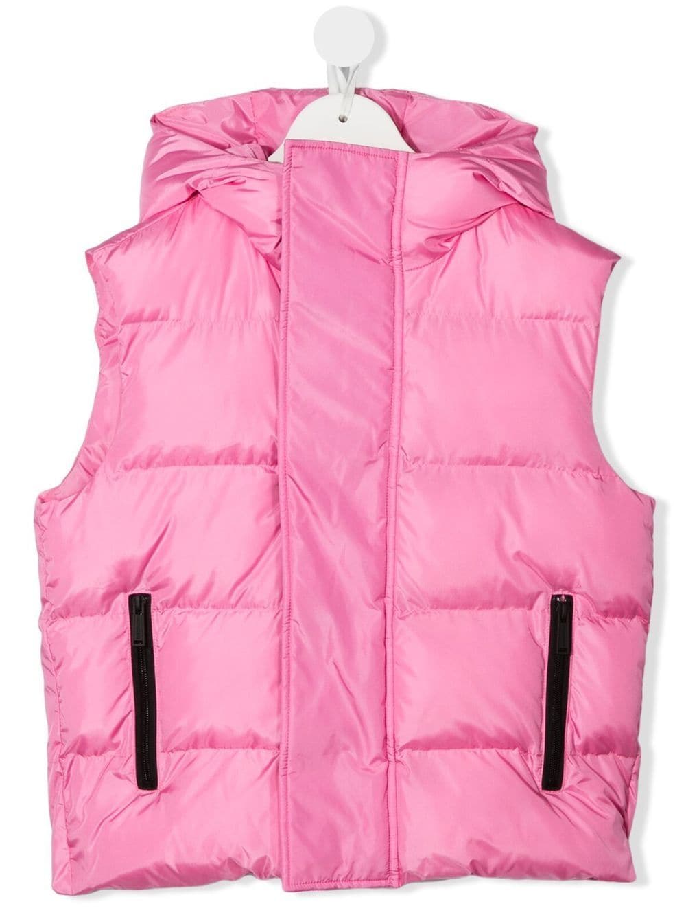 Shop Dsquared2 Rear-logo Hooded Puffer Vest In Pink