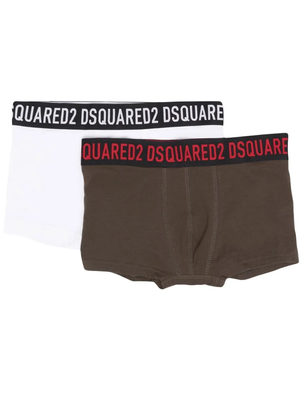 

Dsquared2 Kids pack de dos bóxeres con logo en la pretina - Verde