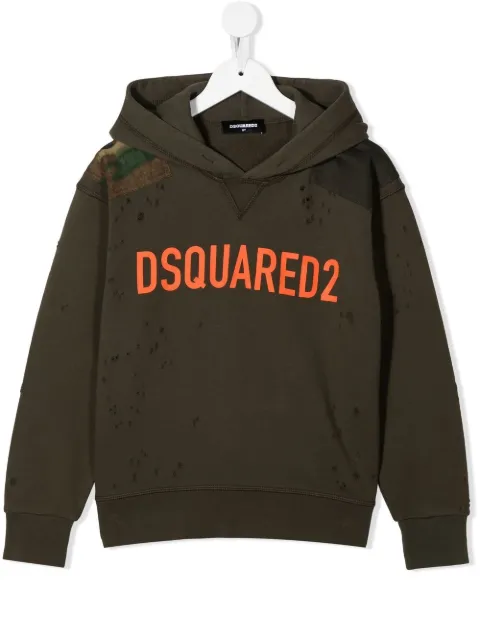 DSQUARED2 KIDS logo-print long-sleeve hoodie