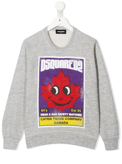 DSQUARED2 KIDS graphic-print mélange-effect sweatshirt 