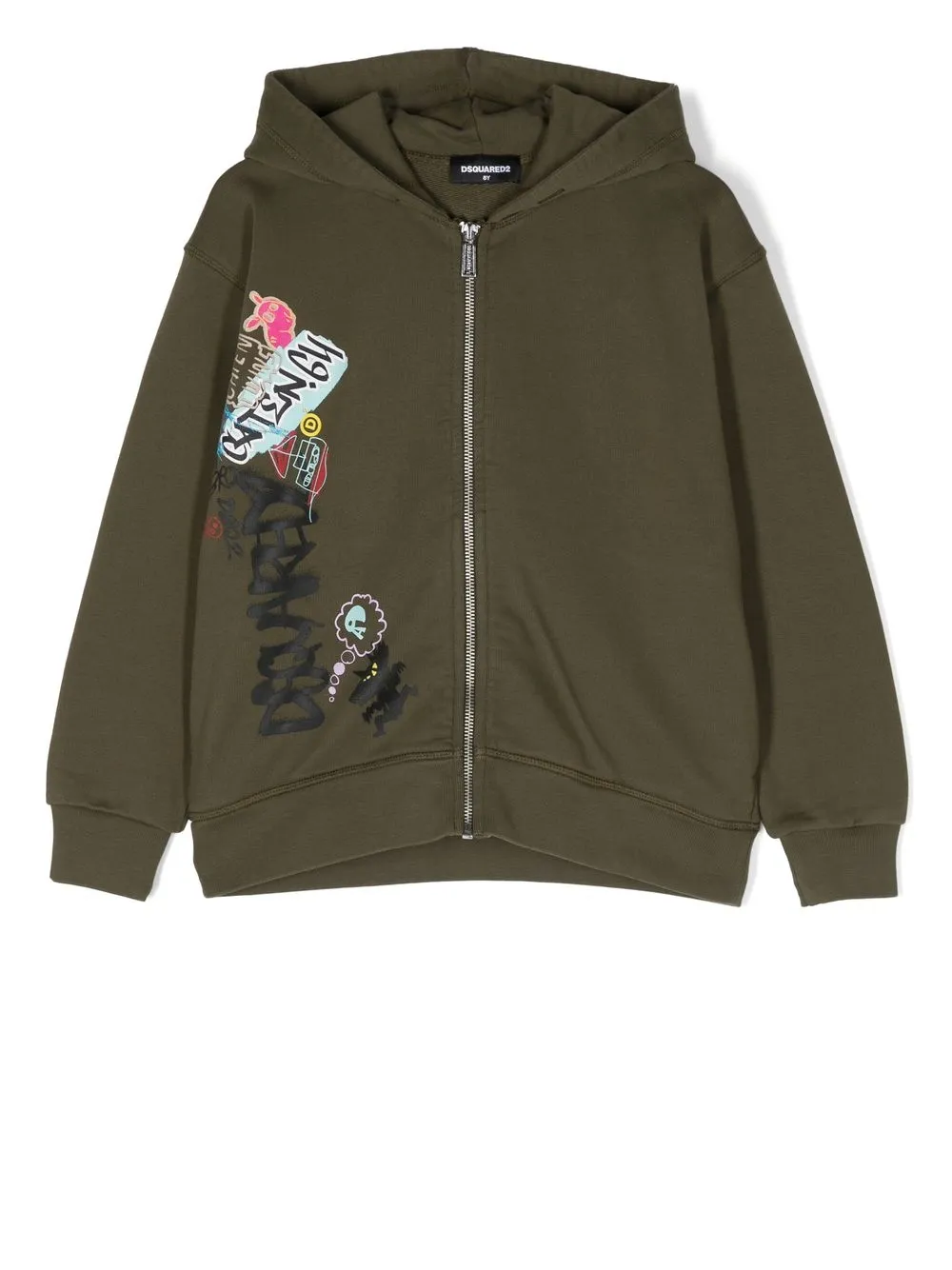 

Dsquared2 Kids graffiti-print zip-up hoodie - Green