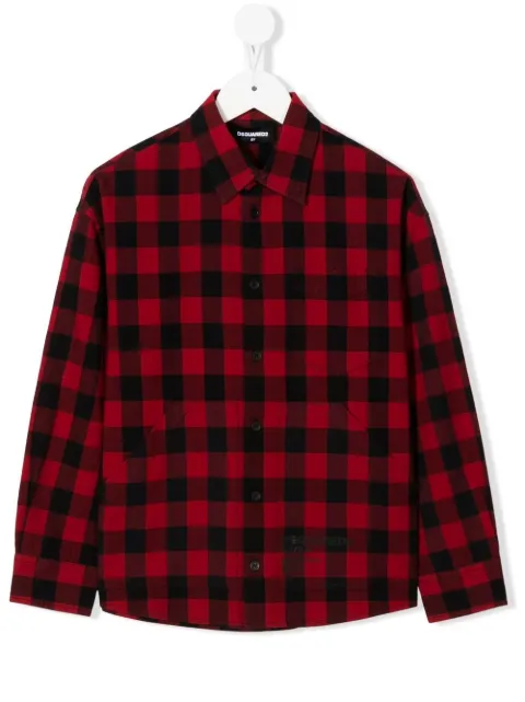 DSQUARED2 KIDS check-print long sleeve shirt