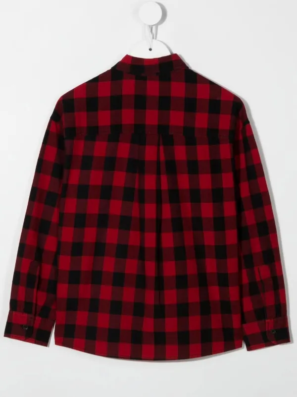 Tシャツ・カットソー D SQUARED2 Embroidered flannel shirt 18279807_39839977_600.jpg