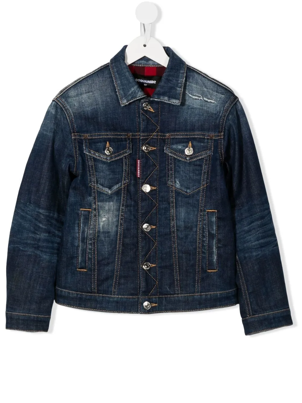 

Dsquared2 Kids chamarra de mezclilla con logo bordado - Azul