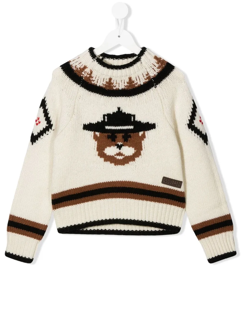 

Dsquared2 Kids suéter tejida con oso estampado - Neutro