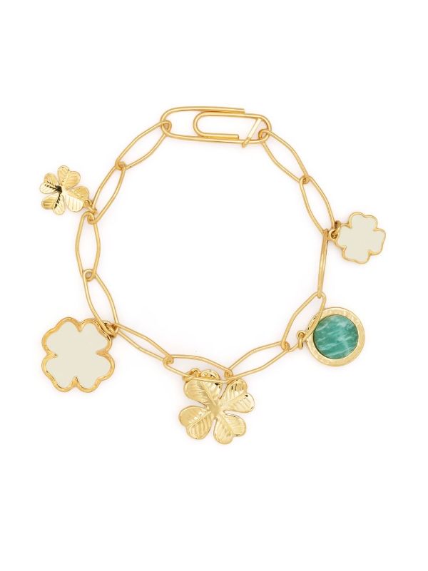 Gold Plated Four Leaf Clover Bracelet Designer Alhambra 