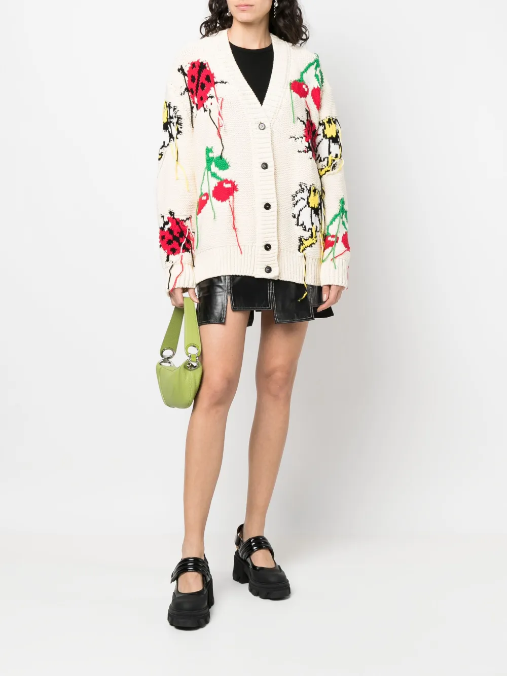 MSGM fringed intarsia cardigan | Cardigans | Image 2