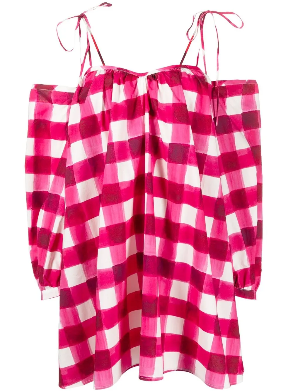 

MSGM brushed gingham printed dress - Pink