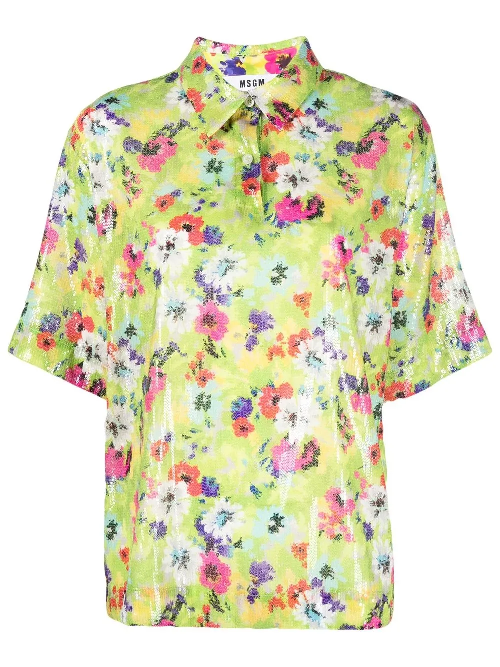 

MSGM blusa con lentejuelas - Verde