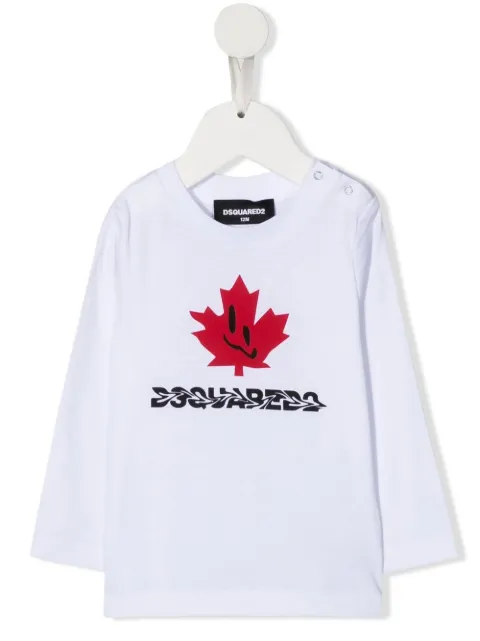 DSQUARED2 KIDS playera manga larga con logo estampado