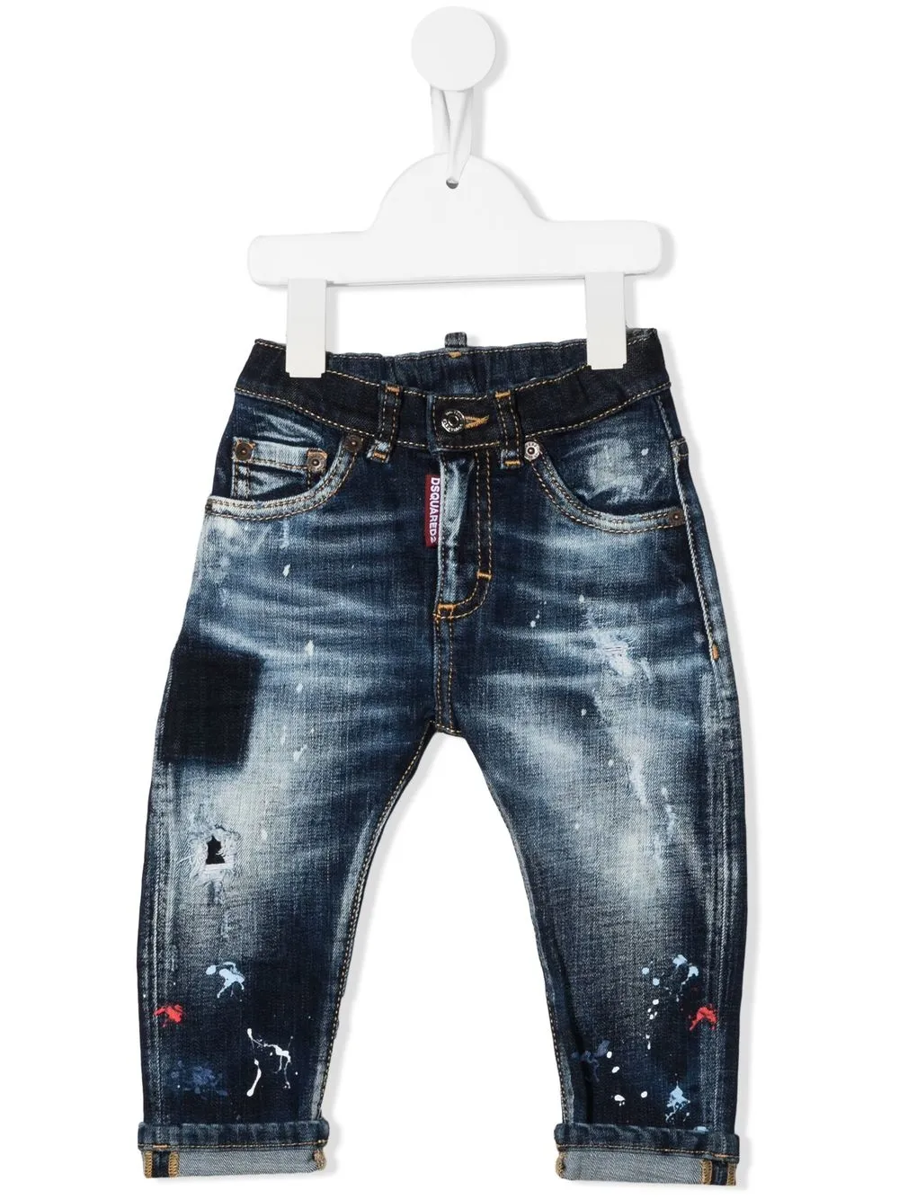 Shop Dsquared2 Distressed Slim Jeans In Blue