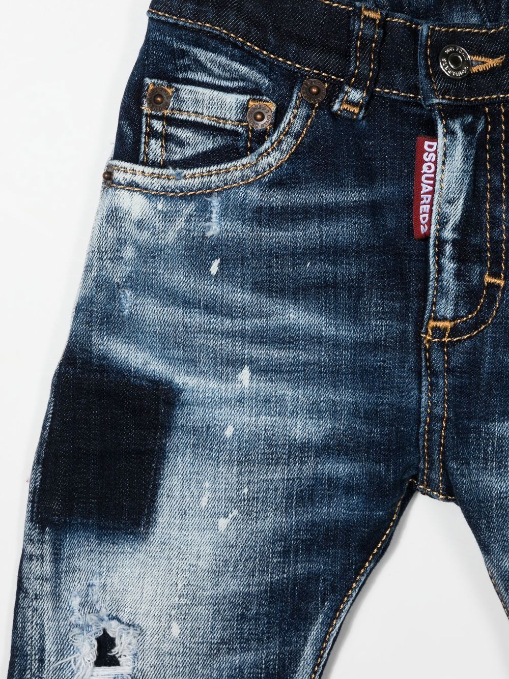 Shop Dsquared2 Distressed Slim Jeans In Blue