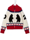 DSQUARED2 KIDS polar-bear knitted cardigan - Neutrals