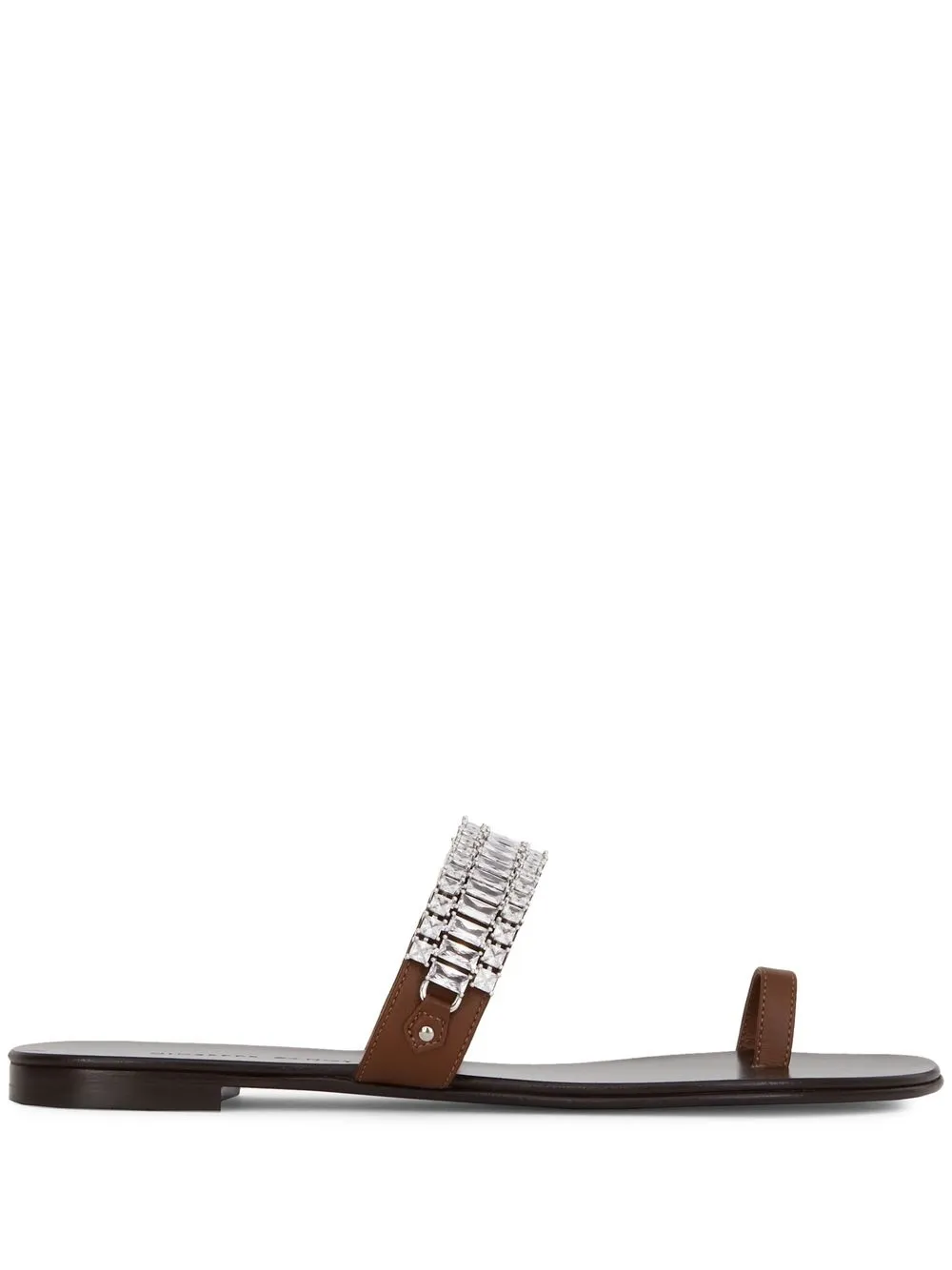 

Giuseppe Zanotti Raissa crystal-embellished leather sandals - Brown