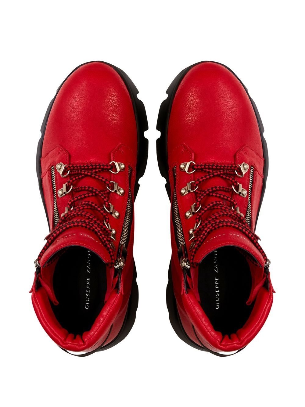 Shop Giuseppe Zanotti Apocalypse Trek Leather Ankle Boots In Red