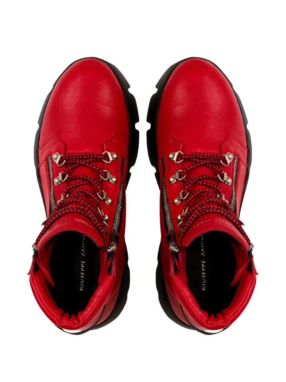 Shop Giuseppe Zanotti Apocalypse Trek Leather Ankle Boots In Red