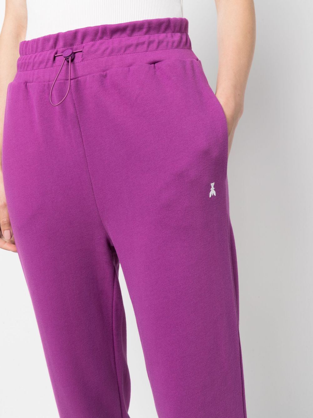 Shop Patrizia Pepe Logo-print Cotton Track Pants In Purple