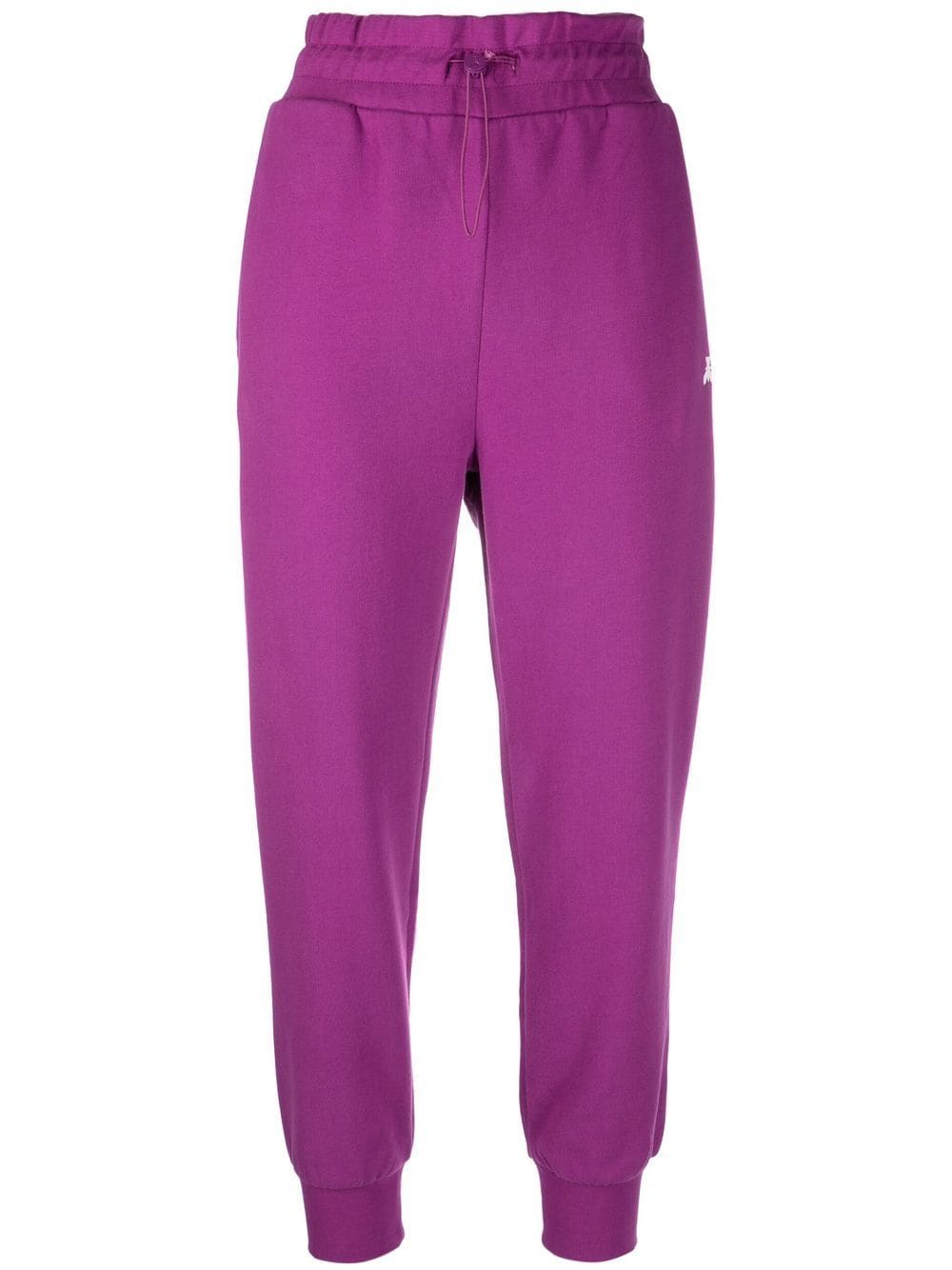 Shop Patrizia Pepe Logo-print Cotton Track Pants In Purple