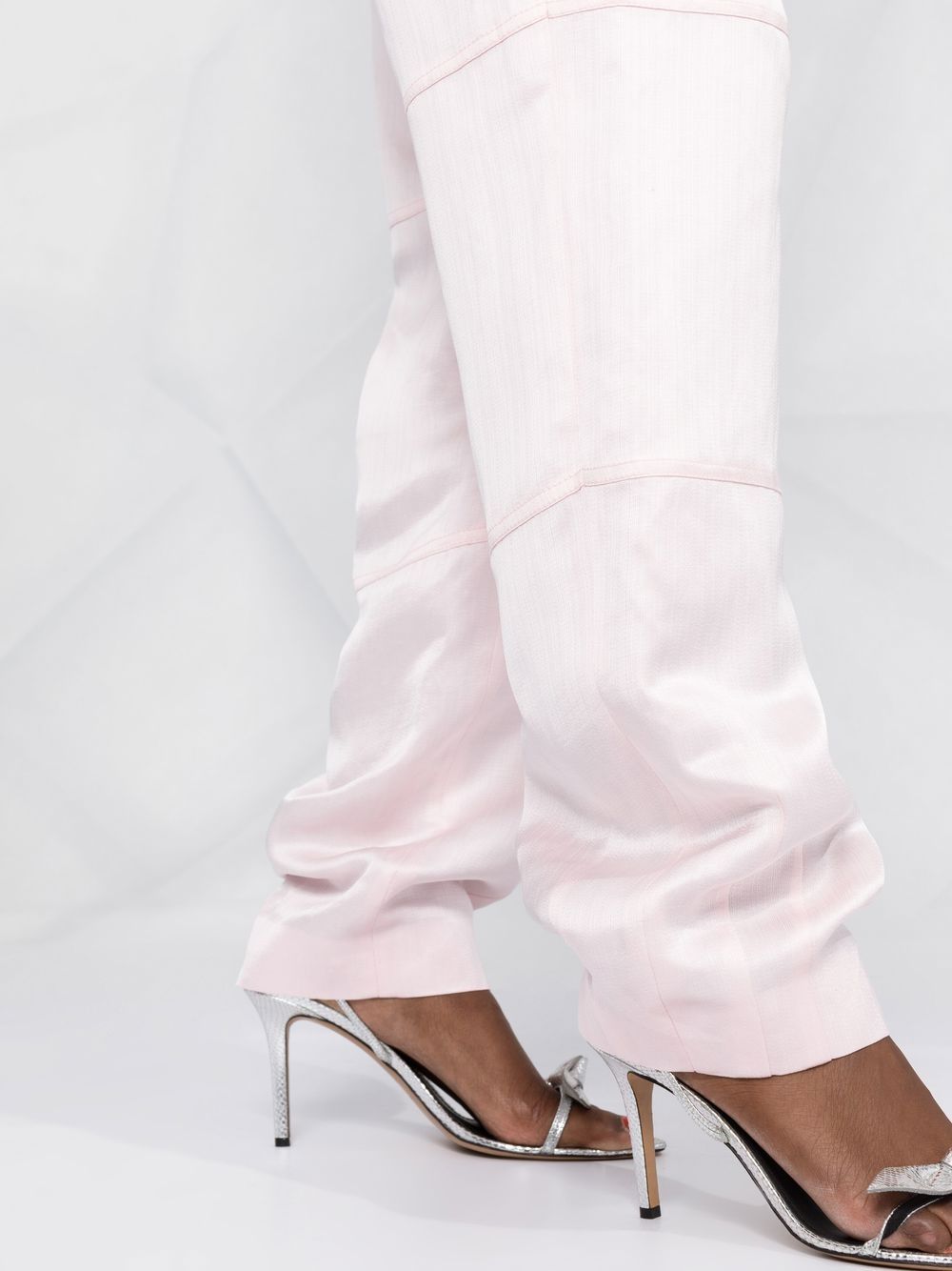 Shop The Mannei Volterra High-waisted Satin Trousers In Pink