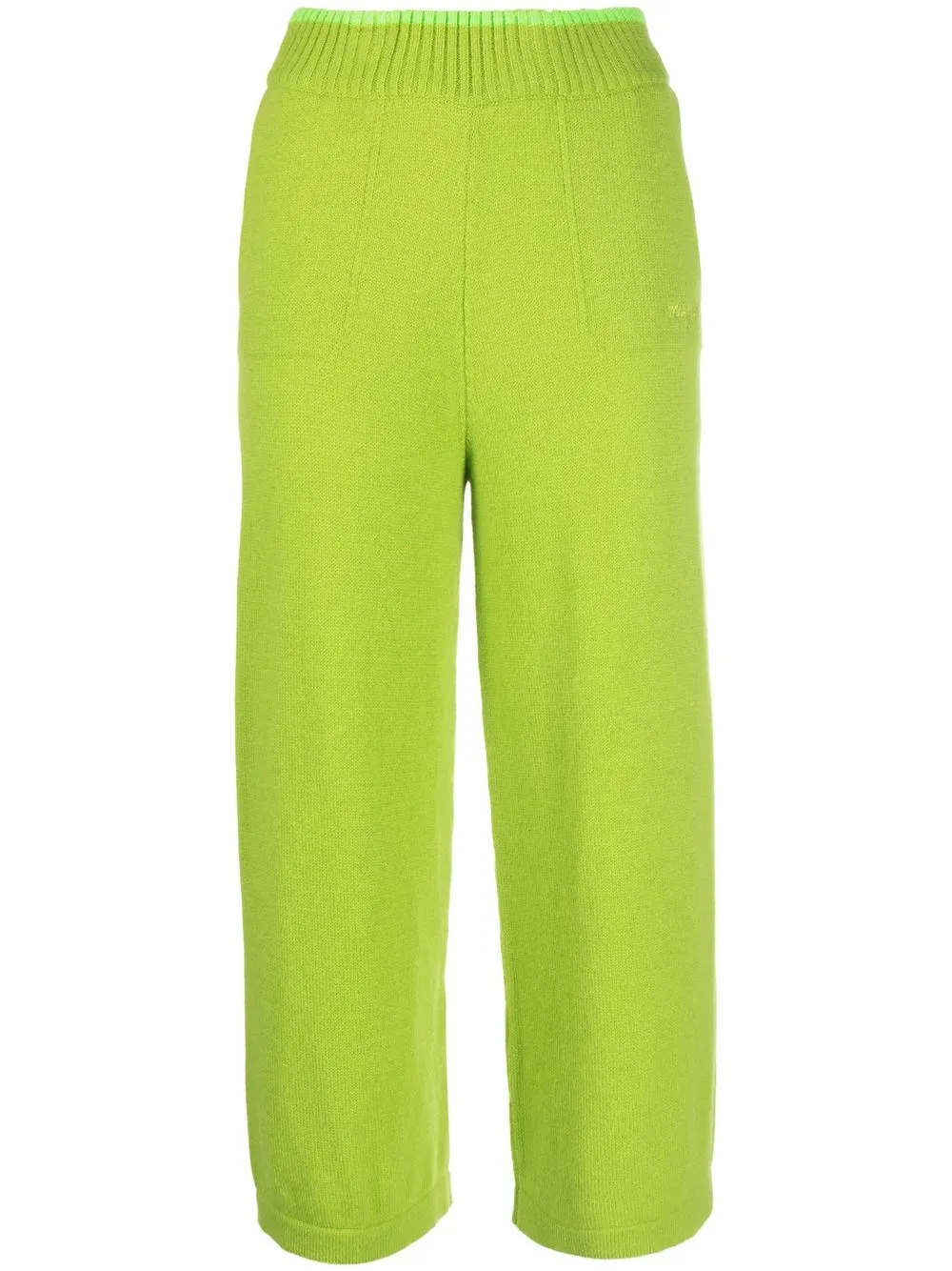 

MSGM pantalones capri con logo bordado - Verde