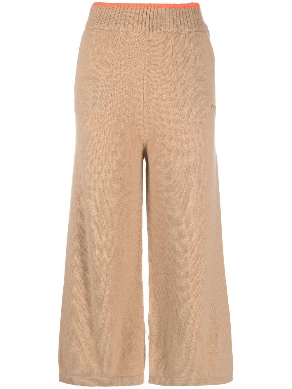 

MSGM logo-embroidered cropped trousers - Neutrals