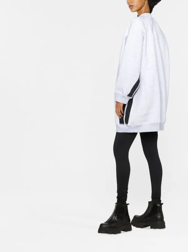 MSGM side-stripe Oversized Sweatshirt | Grey | FARFETCH
