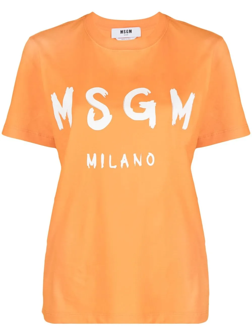 

MSGM logo-print cotton T-shirt - Orange