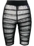 VITELLI open knit cycling shorts - Black