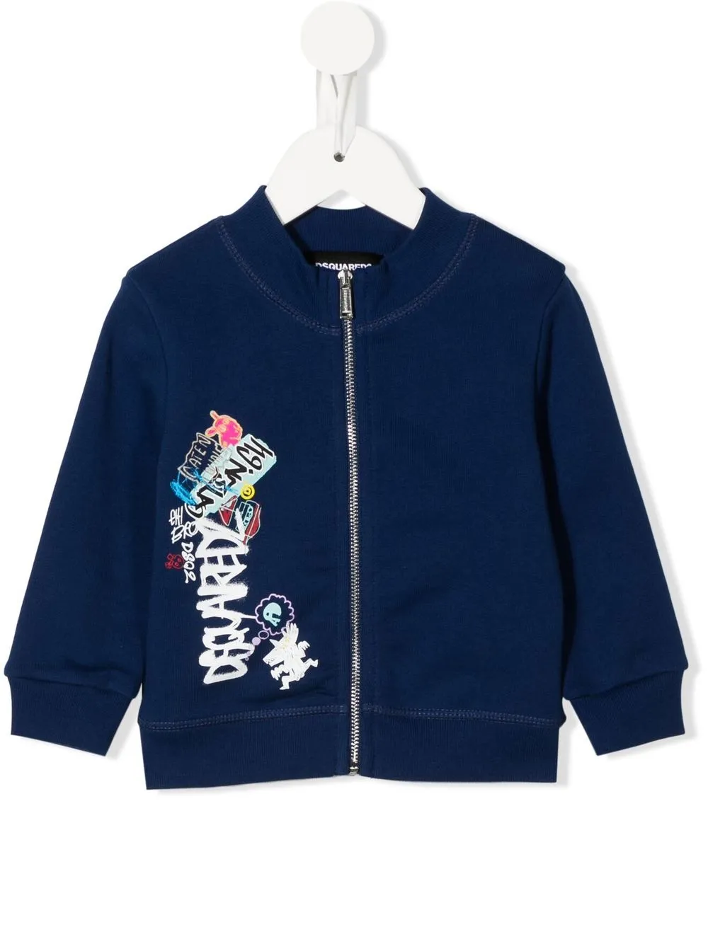 

Dsquared2 Kids sudadera con cierre y logo estampado - Azul