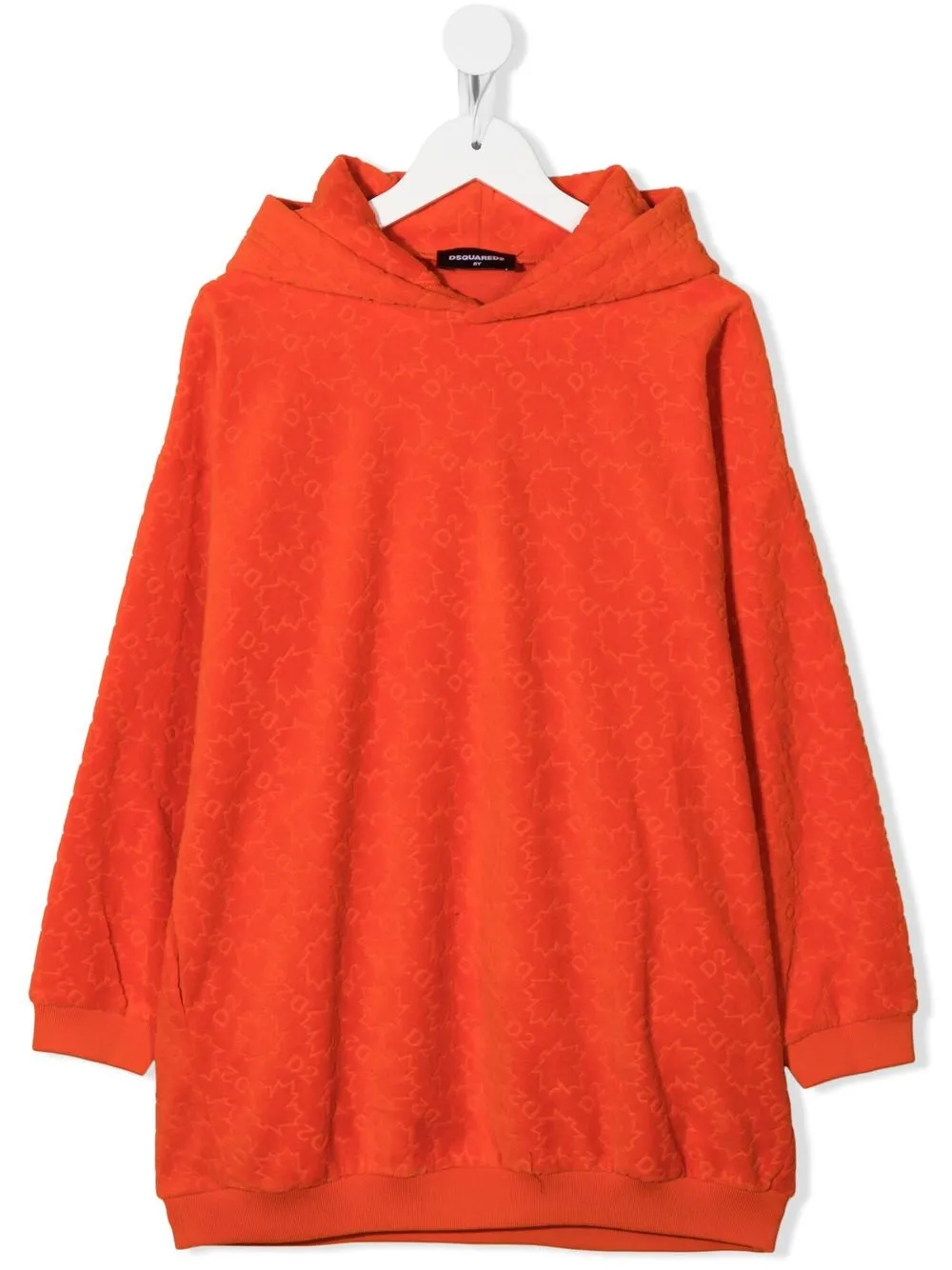 

Dsquared2 Kids vestido con capucha y motivo hoja de arce - Naranja