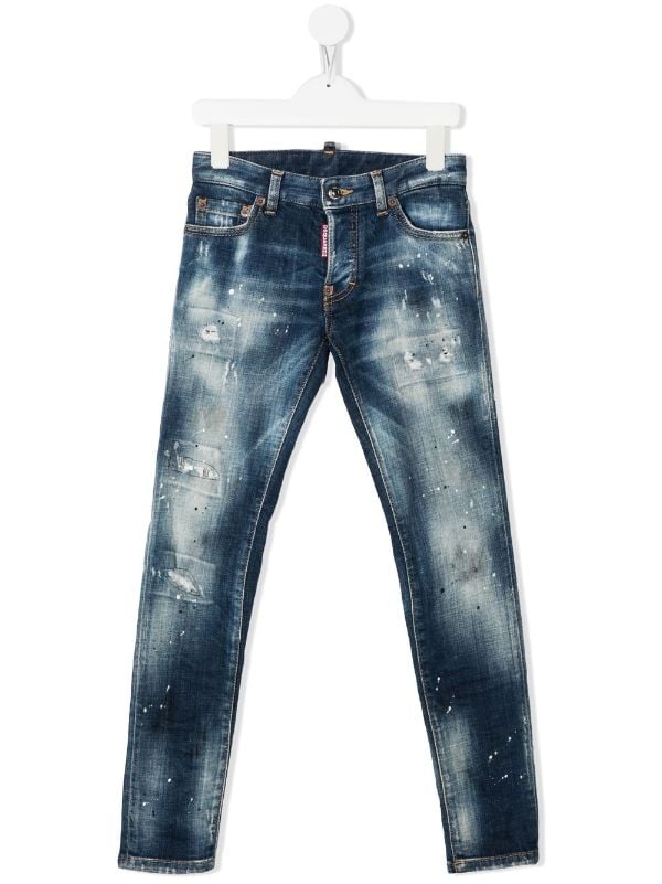 Dsquared2 Kids Distressed Stonewashed Denim Jeans -