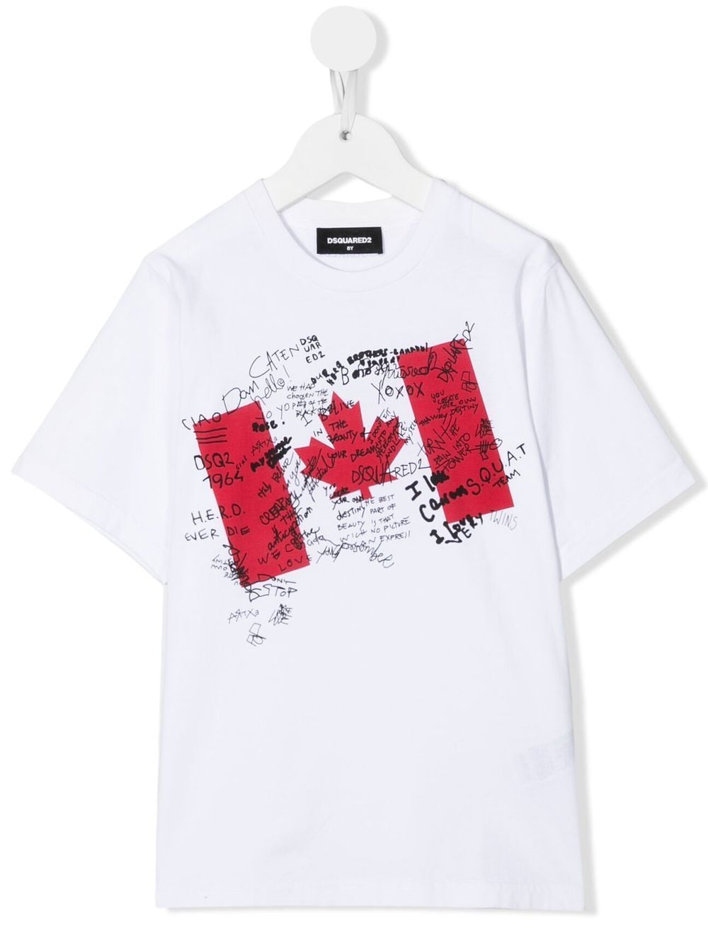 Dsquared2 Flag-print Short-sleeve T-shirt In White
