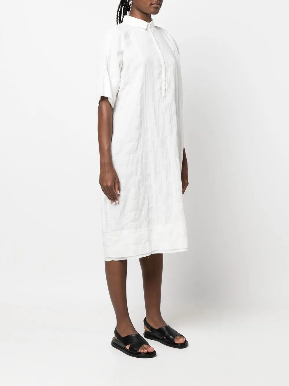  Kristensen Du Nord Midi Hemdkleid Aus Seide   Nude 