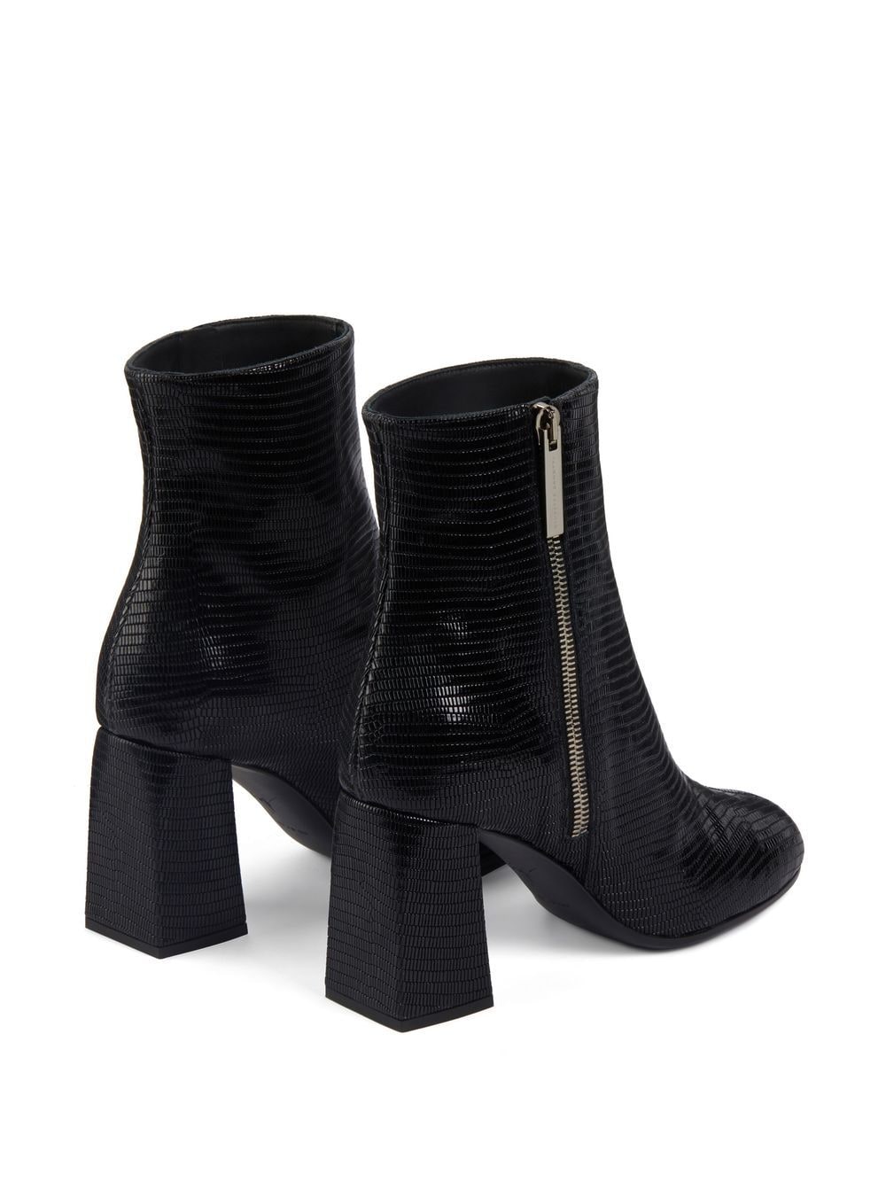 Shop Giuseppe Zanotti Sveva Lizardskin-effect Ankle Boots In Black