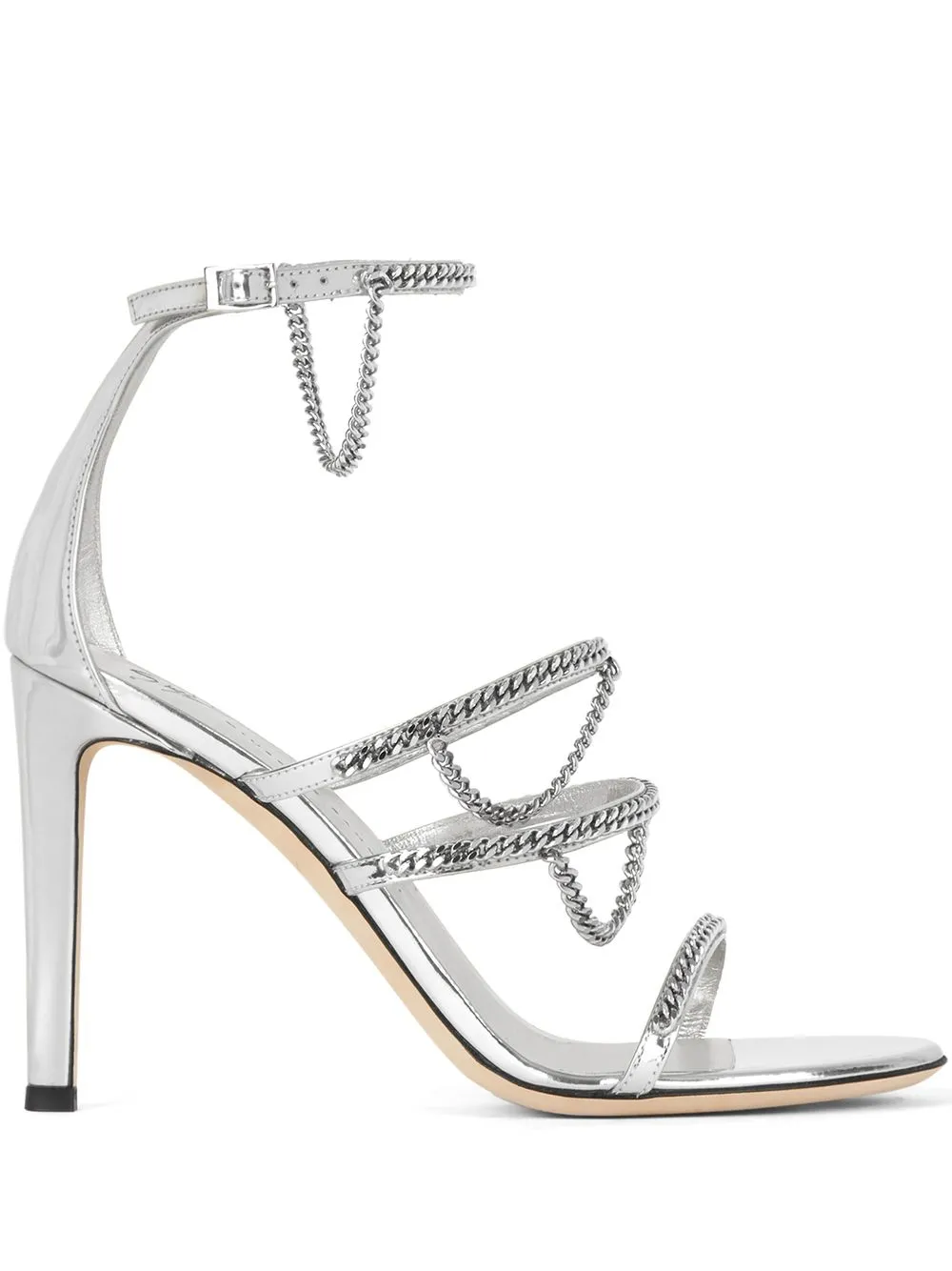 Shop Giuseppe Zanotti Catena Chain-trim Sandals In Silver