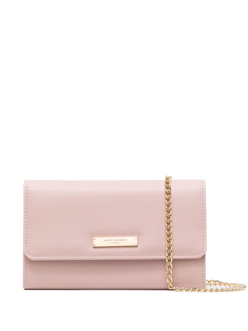 Kurt Geiger Logo-plaque Faux-leather Clutch Bag In Pink | ModeSens