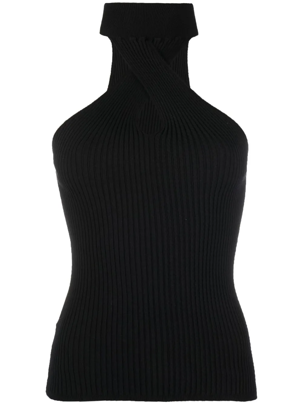 

MSGM ribbed-knit halterneck top - Black