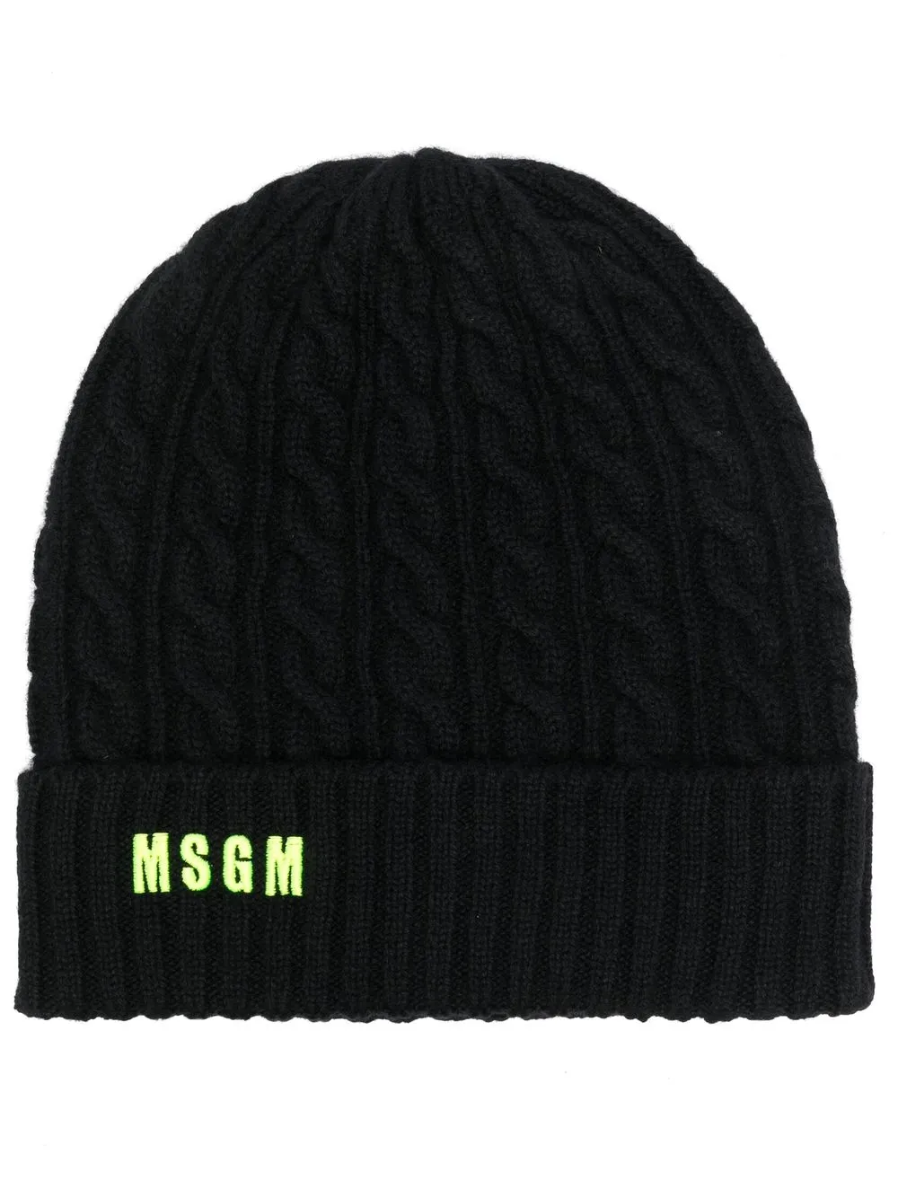 

MSGM logo-patch detail knit beanie - Black