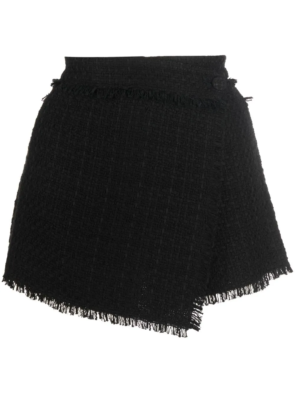 

MSGM frayed-hem wrap skirt - Black