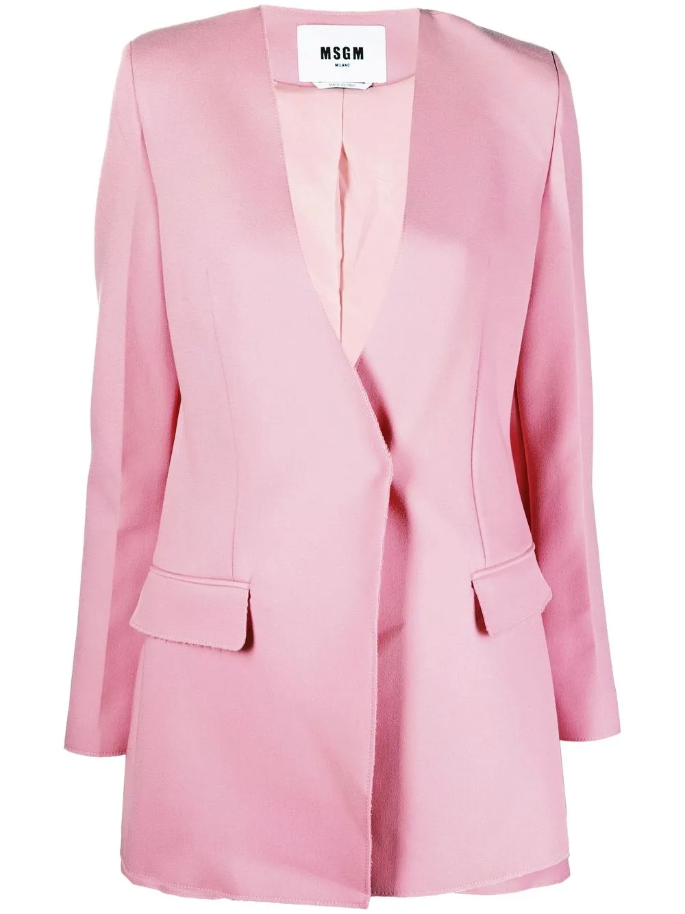 

MSGM collarless tailored blazer - Pink