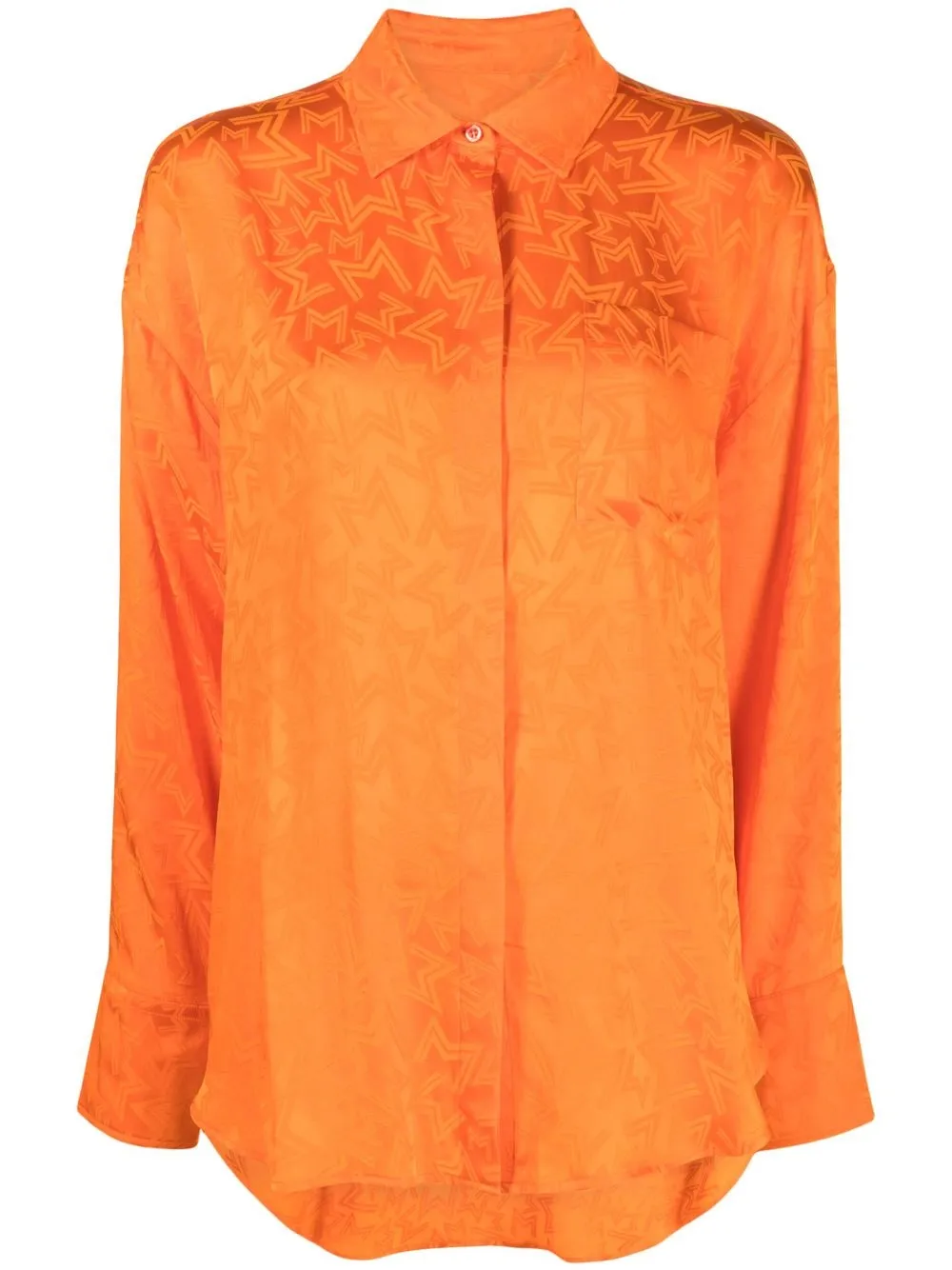 

MSGM graphic-print satin shirt - Orange