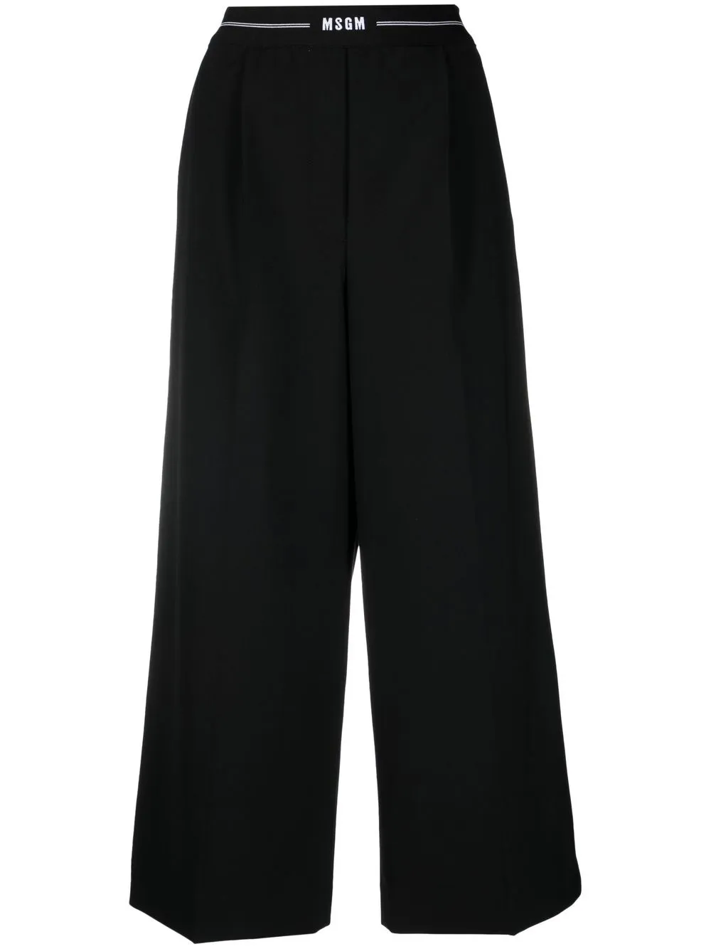 

MSGM pantalones capri con logo en la pretina - Negro