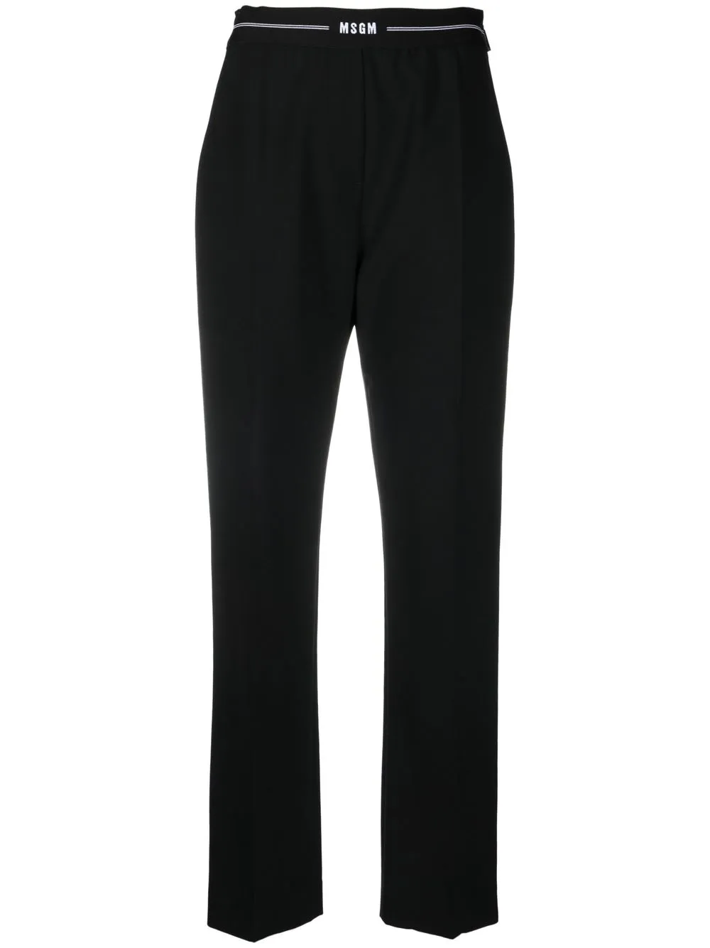 

MSGM logo-waist slim tailored trousers - Black