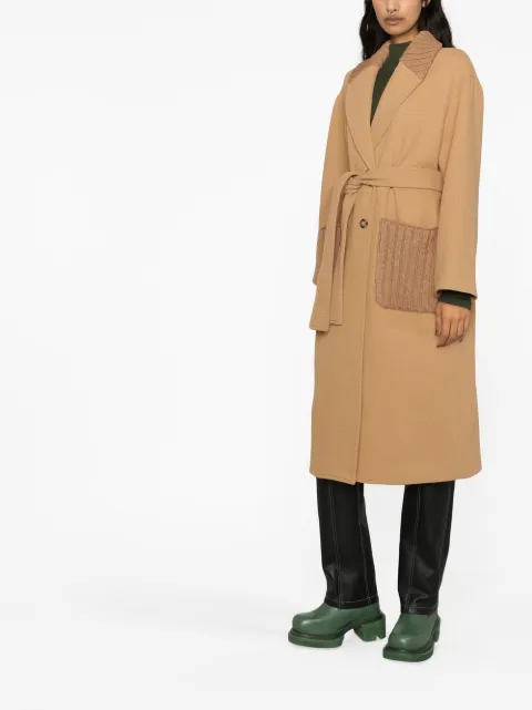 MSGM single-breasted belted-waist coat 3341MDC10227602 - 2