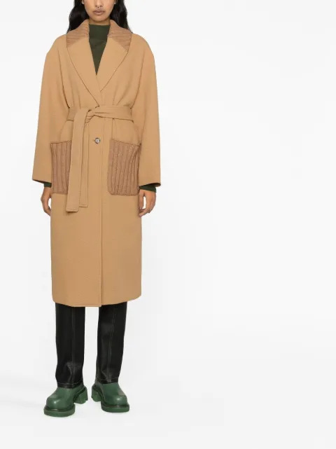 MSGM single-breasted belted-waist coat 3341MDC10227602 - 1