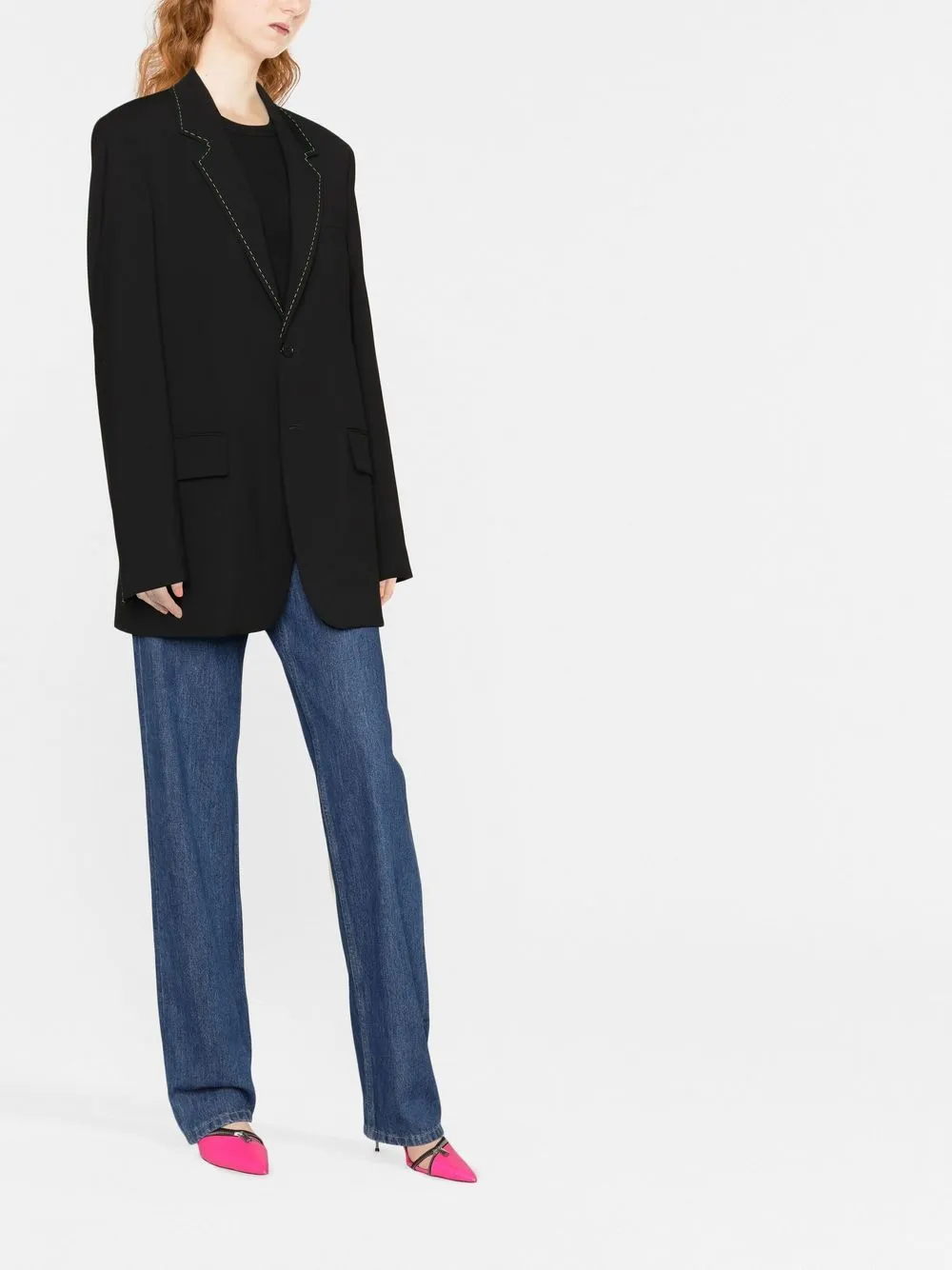 MSGM Blazer met enkele rij knopen - Zwart