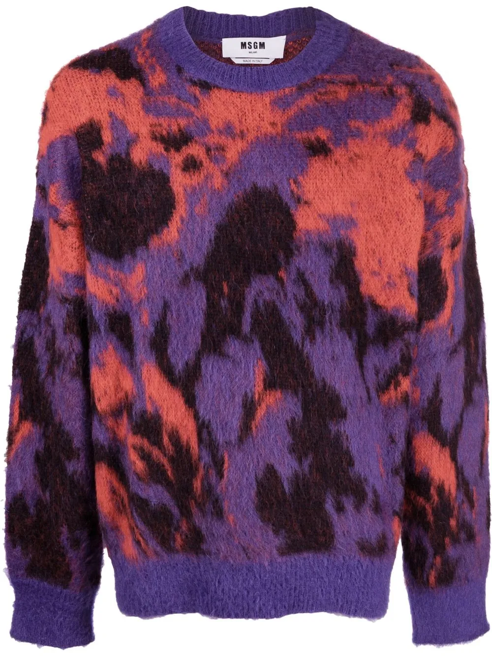 

MSGM abstract print crew-neck jumper - Black