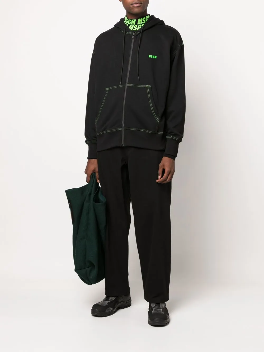 MSGM Hoodie met logoprint - Zwart