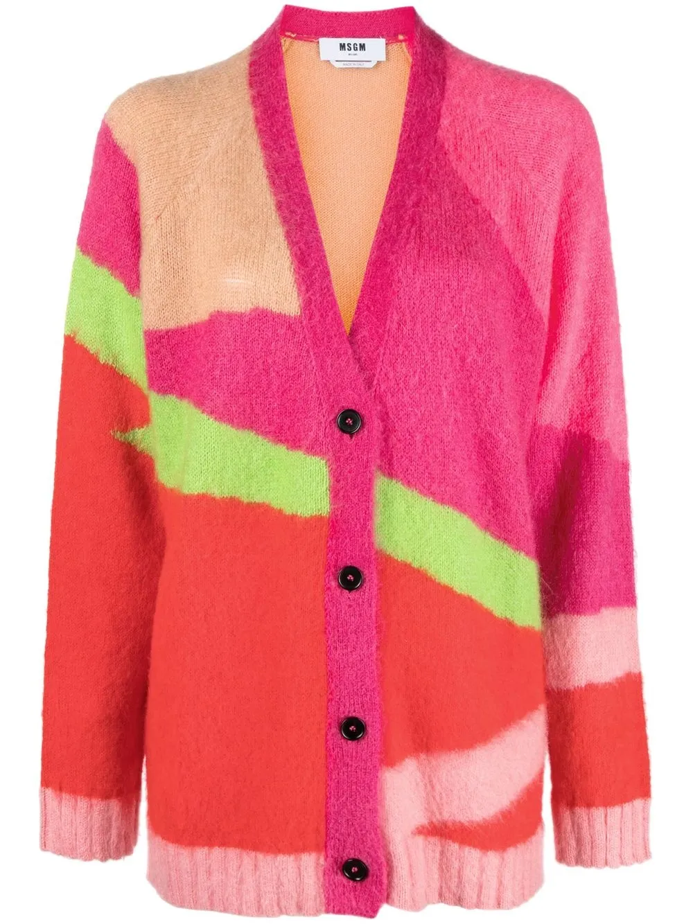 

MSGM cárdigan tejido oversize en intarsia - Marrón